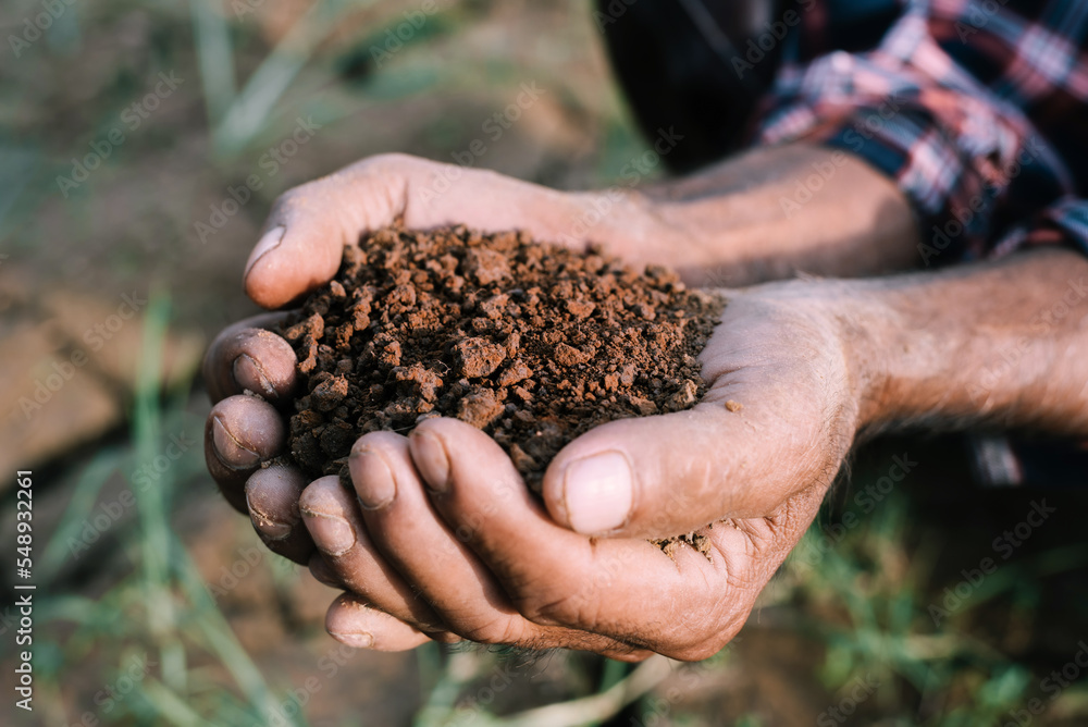 Soil in the hands of farmers. Concept of agriculture. Soil in the hands of farmers. Concept of agriculture.