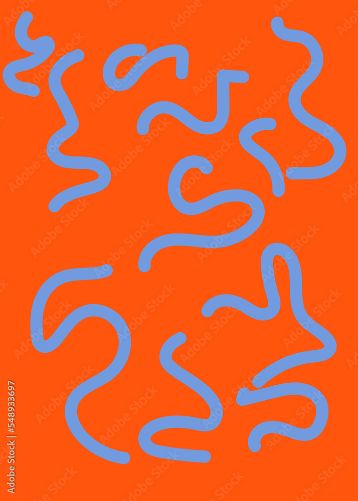 Orange Squiggly Abstracts Shape Background Orange Squiggly Abstracts Shape Background