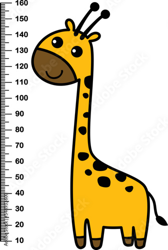 Meter wall with giraffe vector illustration