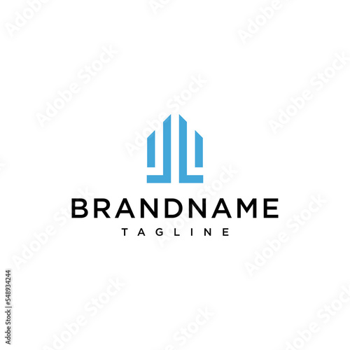 Letter LL house logo design vector template
