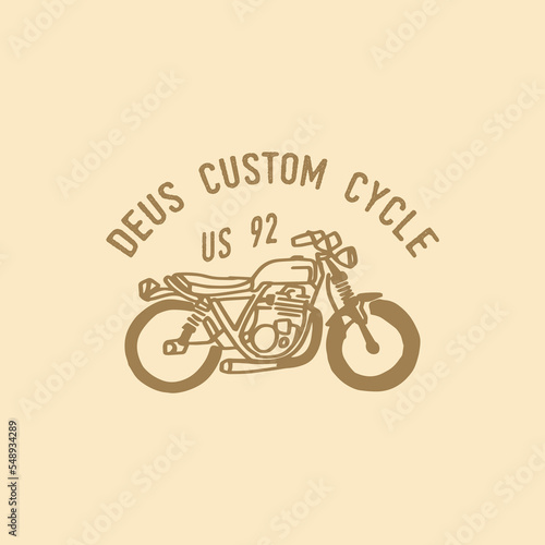 minimal logotype old garage motocycle