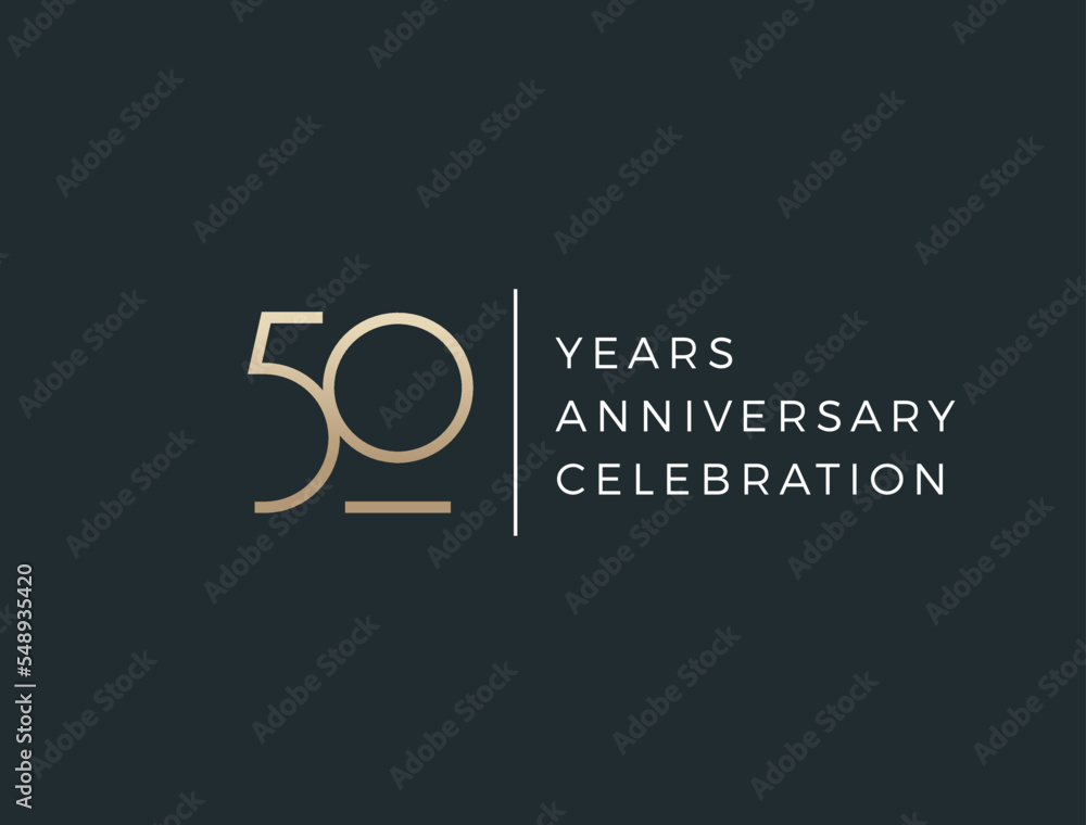 Fifty years celebration event. 50 years anniversary sign. Vector design template.
 - obrazy, fototapety, plakaty 