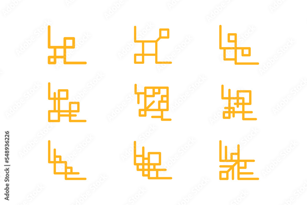 set of chinese style corner decoration on white background set of chinese style corner decoration on white background