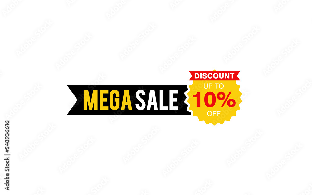 10 Percent discount offer, clearance, promotion banner layout with sticker badge. 10 Percent discount offer, clearance, promotion banner layout with sticker badge.