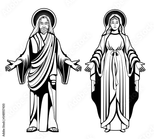 Jesus Mary Monochrome Set