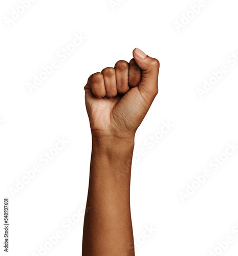 Print op canvas Raised fist isolated on a transparent background