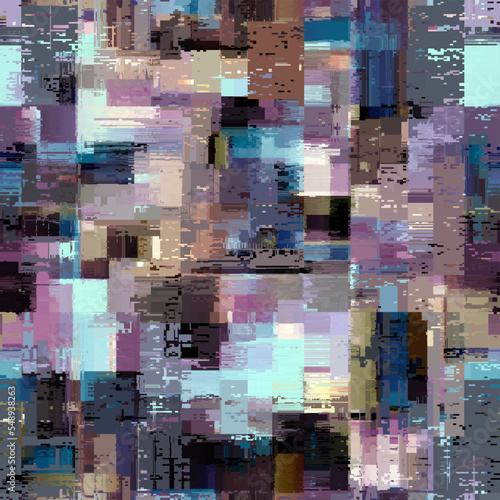 Vector image with imitation of grunge datamoshing texture. Seamless image. © kastanka