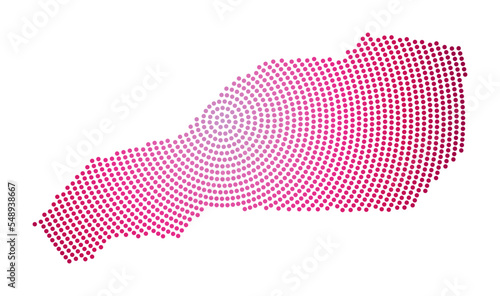 Little Stirrup Cay dotted map. Digital style shape of Little Stirrup Cay. Tech icon of the island with gradiented dots. Attractive vector illustration.