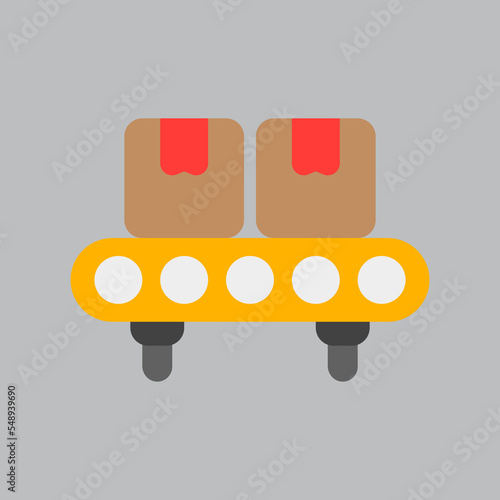 Conveyor icon in flat style about logistics, use for website mobile app presentation