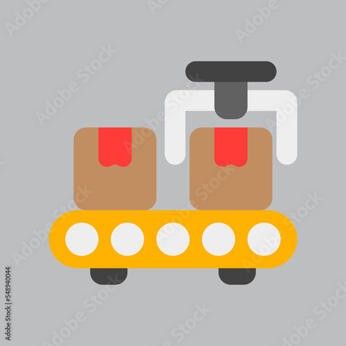 Conveyor icon in flat style about logistics, use for website mobile app presentation