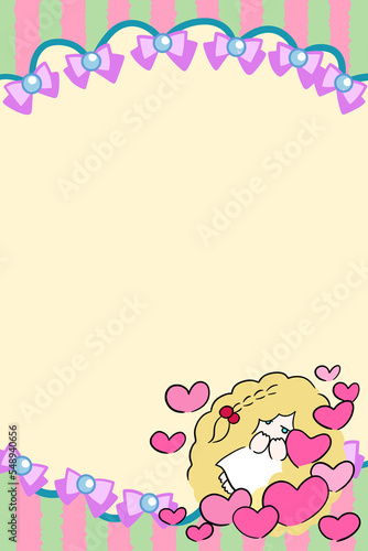many heart stripe fluffy dreaminess illustration
