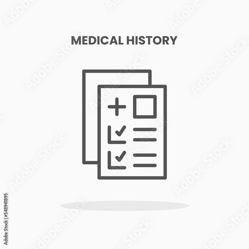 Medical History icon vector illustration line style. Great design for web, app and more. Editable Stroke and pixel perfect.