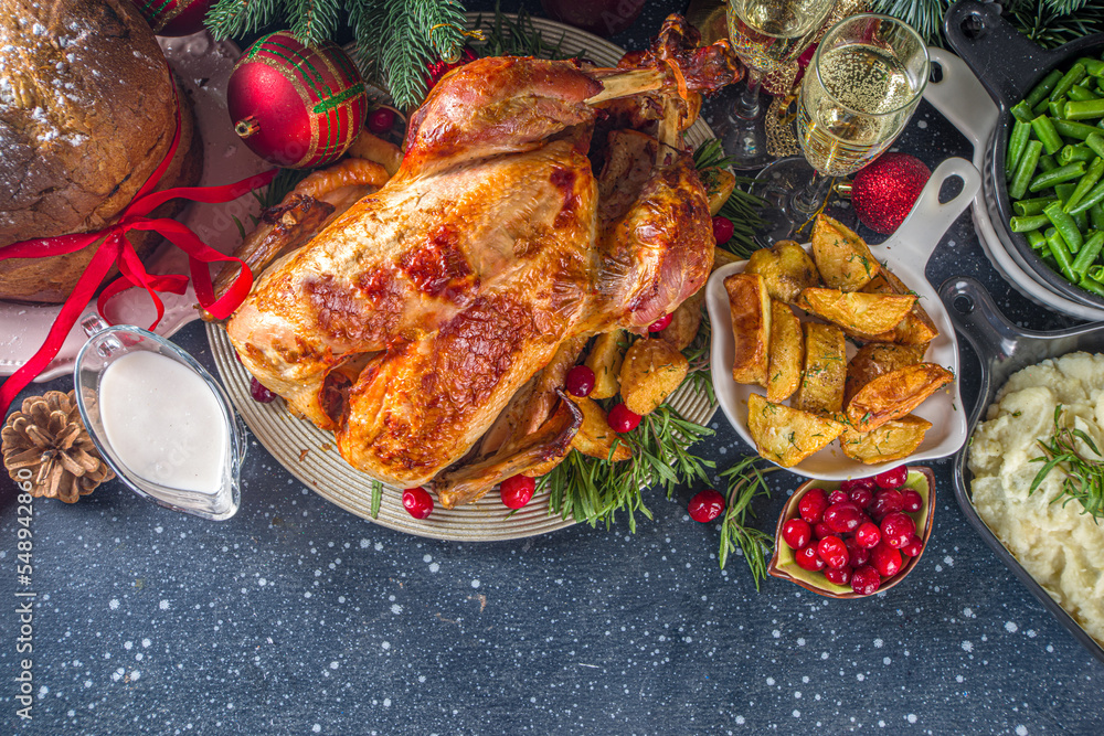 Christmas or New Year turkey dinner