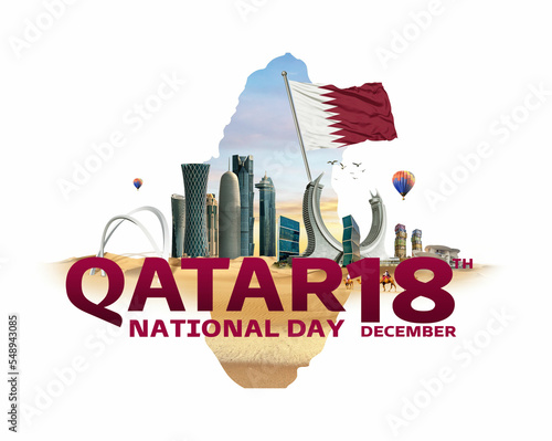 Qatar skyline for National Day 3D Illustration 3d rendering photo