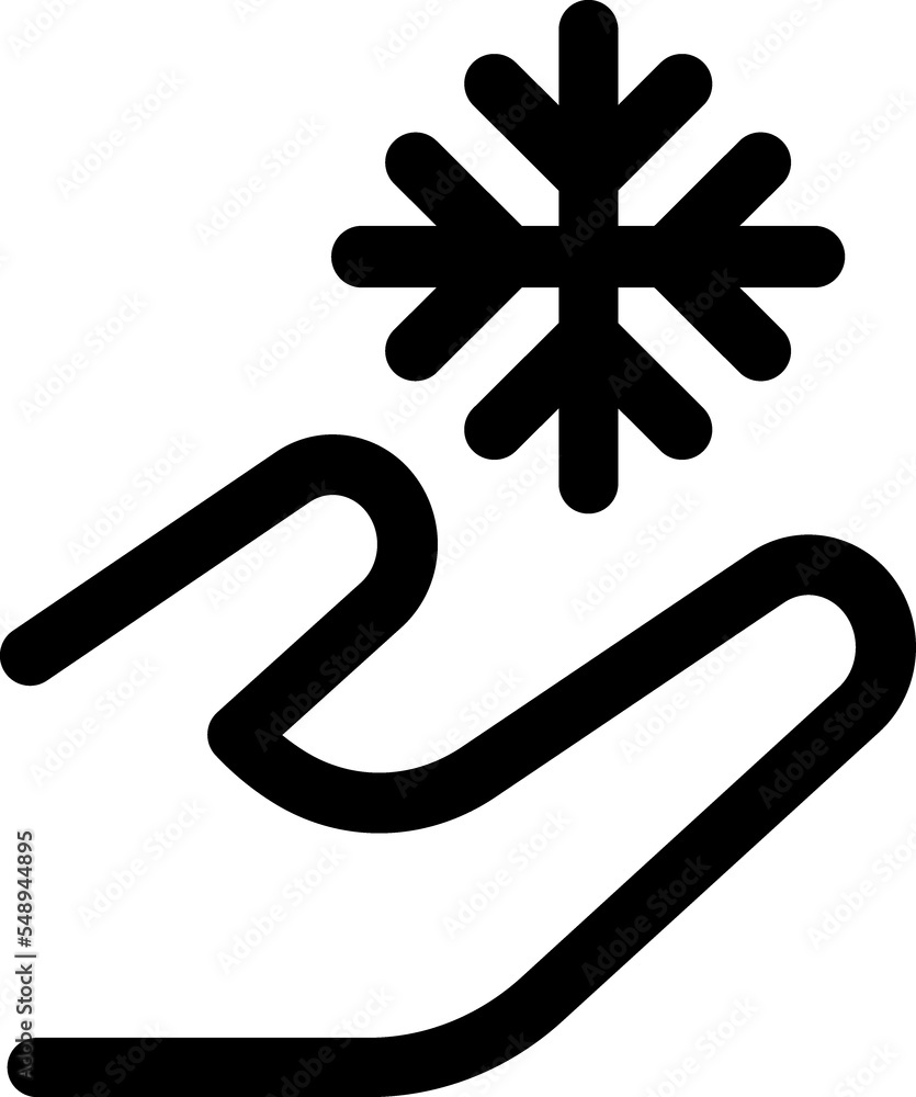 Snowflake in hand linear icon Snowflake in hand linear icon