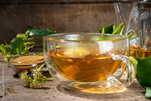Herbal linden flower tea