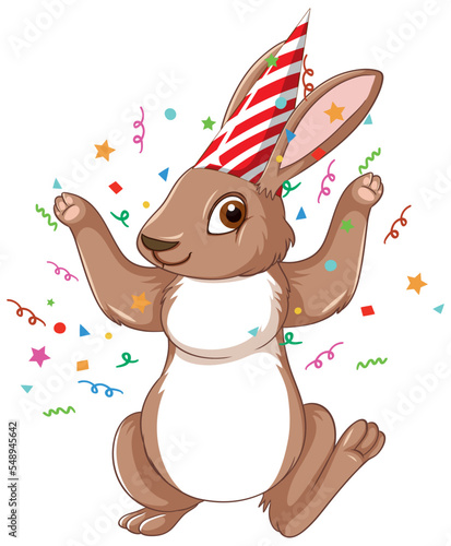 Celebration rabbit cartoon character