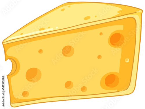 Simple cheese isolated cartoon