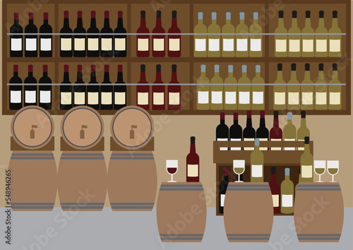 ワインが試飲できる販売所のイラスト
