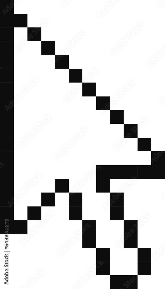 Flat style illustration of computer mouse pointer pixel art isolated Flat style illustration of computer mouse pointer pixel art isolated