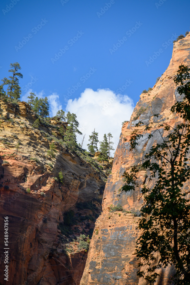 Clifs in Zion canyon, Utah, USA.