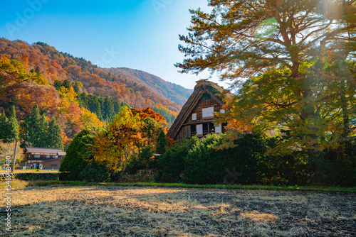 岐阜県白川村　秋の白川郷の風景