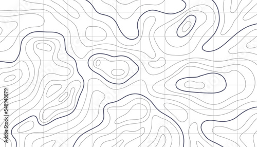Topographic map lines. Topology outline contour. Vector wavy abstract relief
