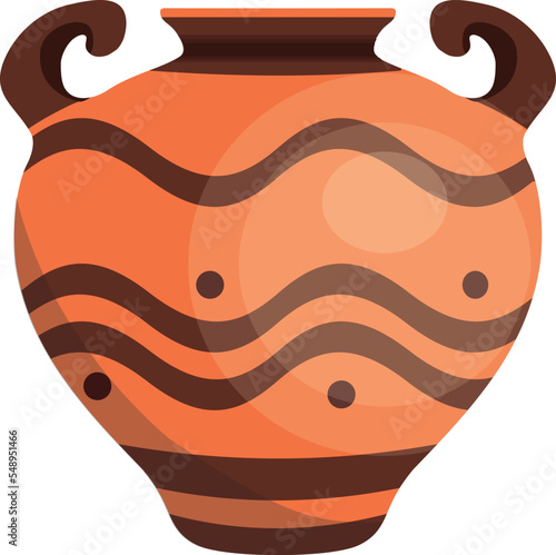 Ceramic Vase from excavations in Greece, painted archaeological pottery. Ancient Greek jug, pot, terracotta ceramic with ornament. Artifact