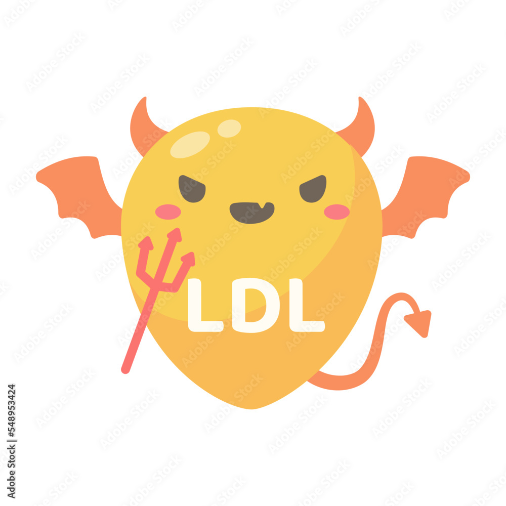 HDL and LDL cholesterol cartoon. Good fat and bad fat accumulated in the body. HDL and LDL cholesterol cartoon. Good fat and bad fat accumulated in the body.
