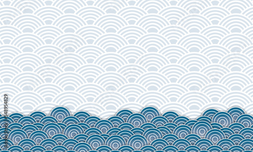 Japanese Seigaiha wave pattern. Chinese, Japanese and Korean pattern background.