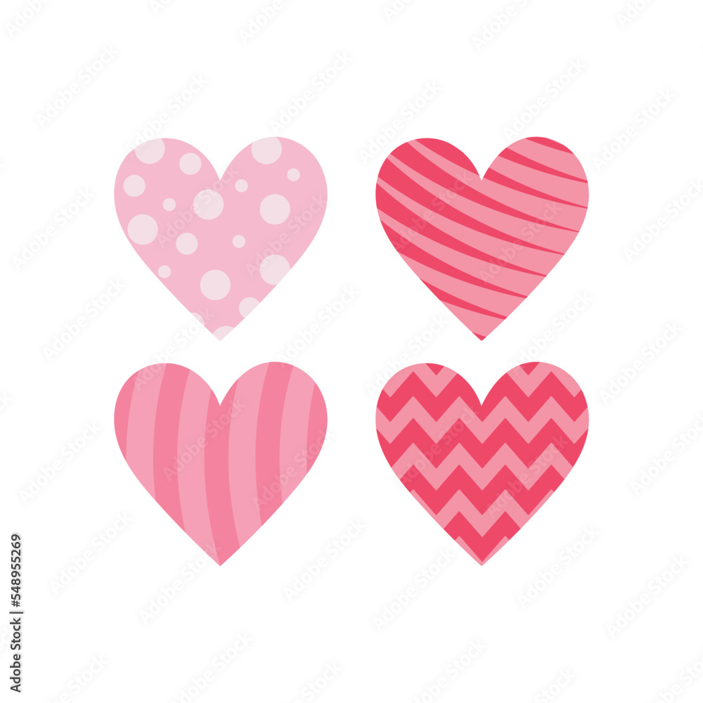 love shape icon set. Love greeting card. Decoration element. vector design illustration.