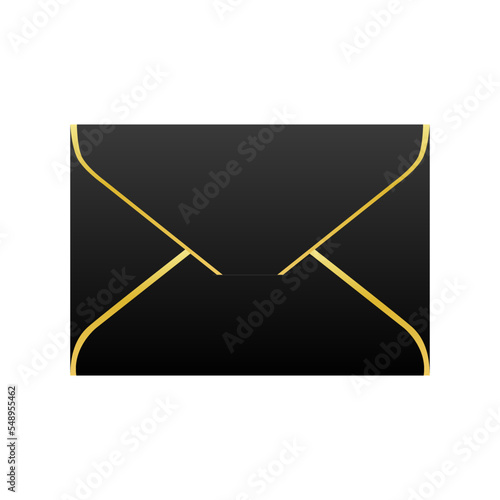 Black gold premium envelope with message