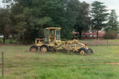 old tractor in a field