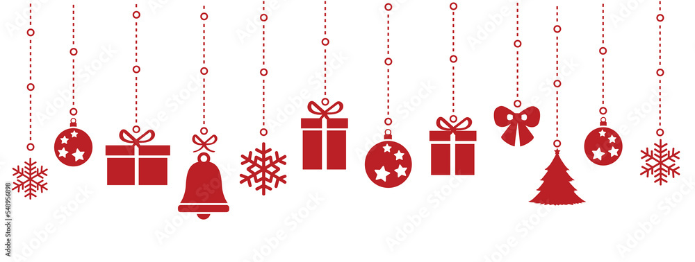 Christmas ornament hanging vector illustration