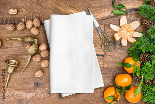 Foto Mockup Tea Towel Christmas decorations