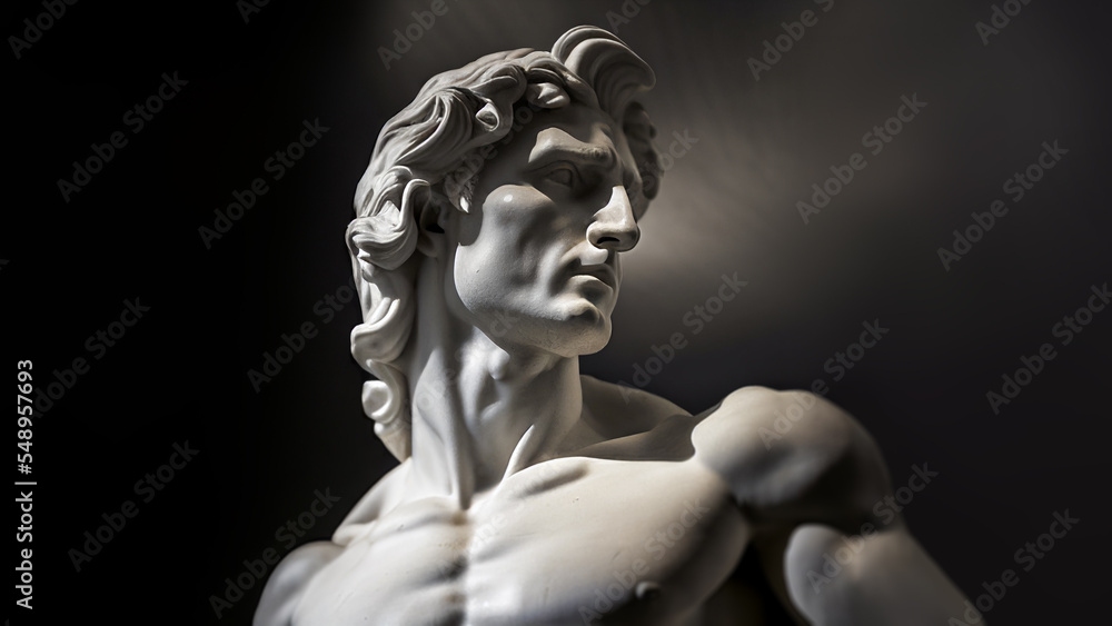 Illustration of a Renaissance marble statue of Aeolus, the son of Hippotes. in Greek mythology, he is the ruler or keeper of the winds.