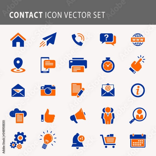 Contact icon vector set