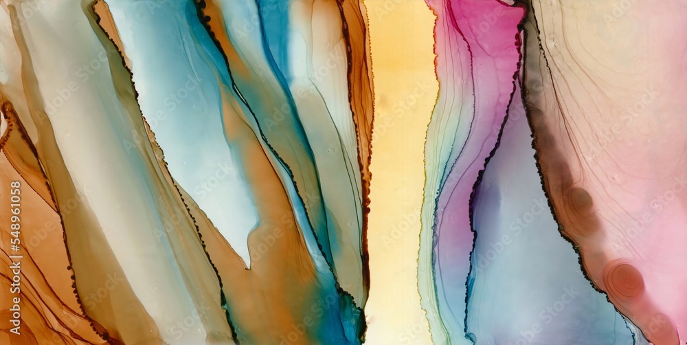 Abstract Alcohol Ink Painting . Closeup of an abstract alcohol ink painting