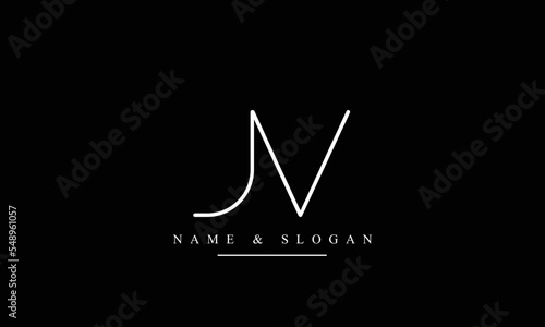 VJ, JV, V, J abstract letters logo monogram