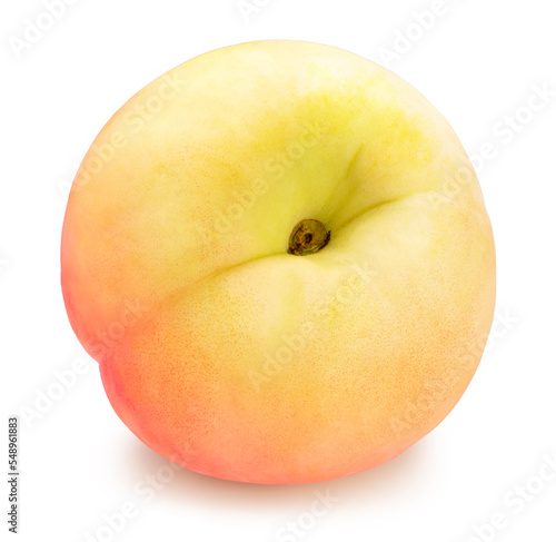 Red and Yellow Peach fruit isolated on white background, White Peach fruit on white With clipping path.