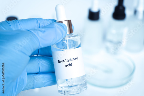 Beta hydroxy acid in a bottle, chemical ingredient in beauty product