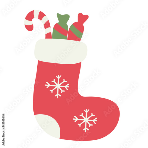 sock christmas candy sweet cane x mas santa claus doodle hand drawn