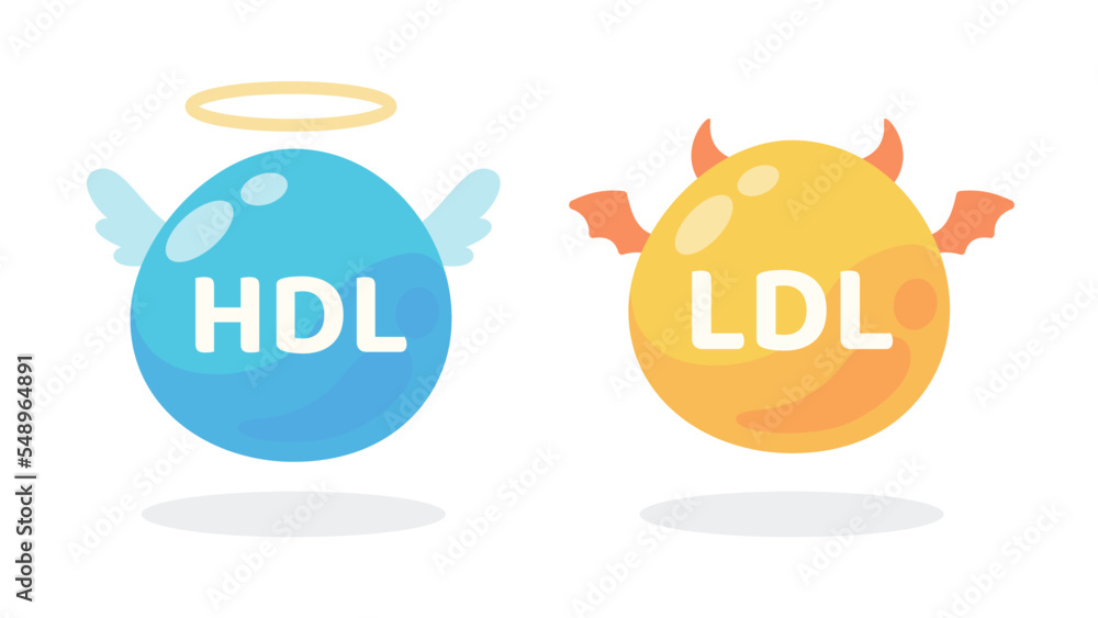 Vecteur Stock HDL and LDL cholesterol cartoon. Good fat and bad ...