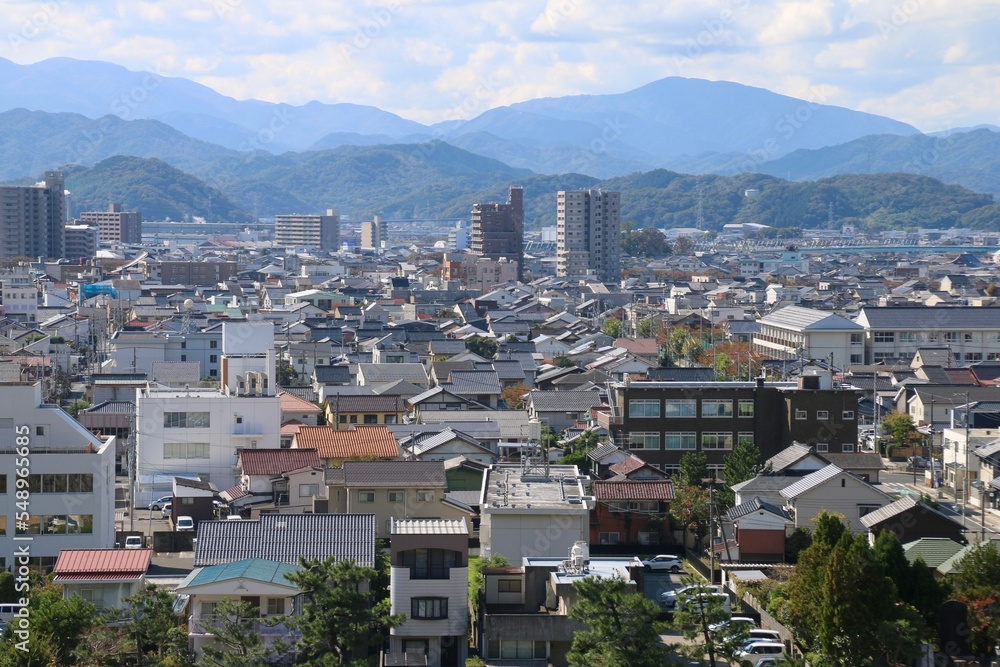 二ノ丸からの眺望・鳥取城跡（鳥取県・鳥取市）
