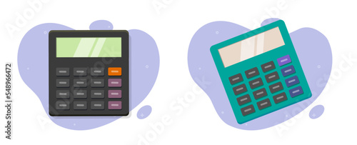 Calculator icon vector for big maths calculation accounting flat cartoon isolated flat graphic illustration, stationery calc machine device for mathematics, adding machine electronic modern design