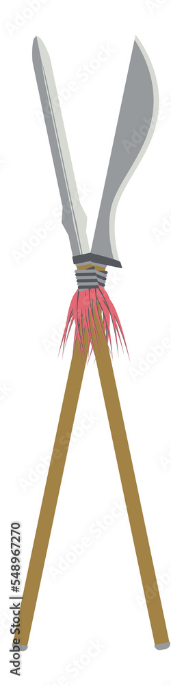 Cross Stick Spear War Lance Weapon Two Side Sharp Cross Stick Spear War Lance Weapon Two Side Sharp
