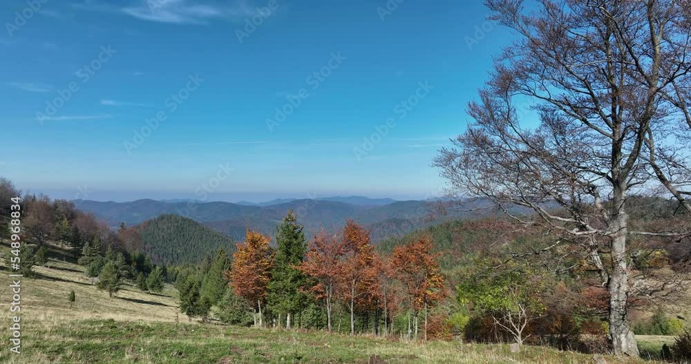 panorama of beautiful countryside of romania. sunny afternoon. wonderful springtime landscape in mountains. grassy field and rolling hills. rural scenery panorama of beautiful countryside of romania. sunny afternoon. wonderful springtime landscape in mountains. grassy field and rolling hills. rural scenery