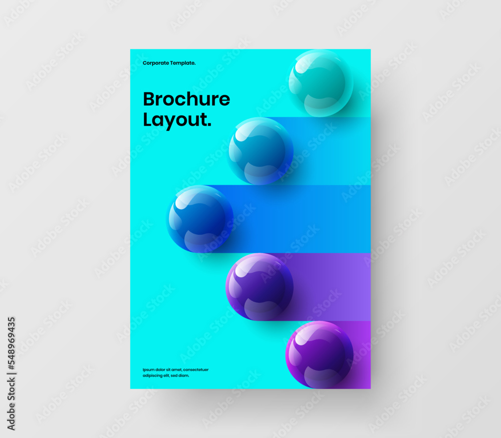 Creative corporate identity design vector layout. Unique 3D balls leaflet concept. Creative corporate identity design vector layout. Unique 3D balls leaflet concept.