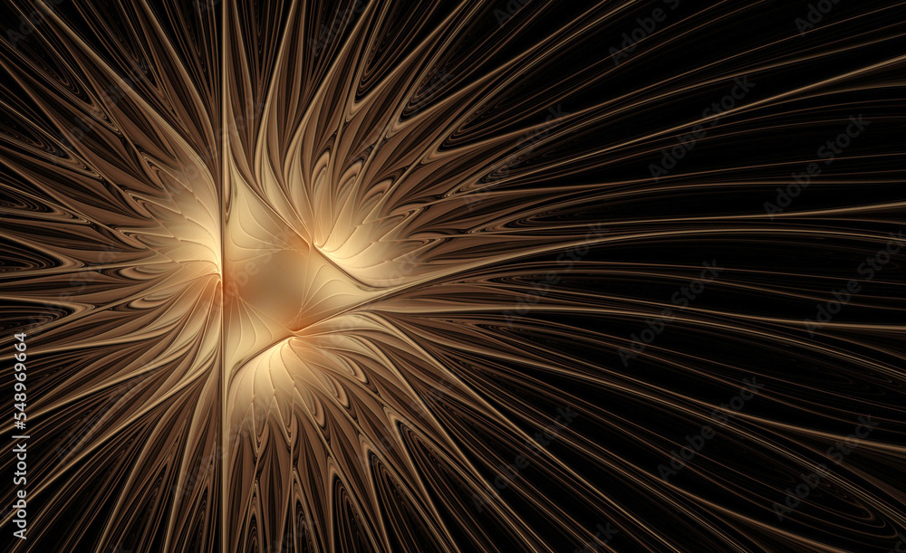 Golden fractal pattern on a dark background Golden fractal pattern on a dark background