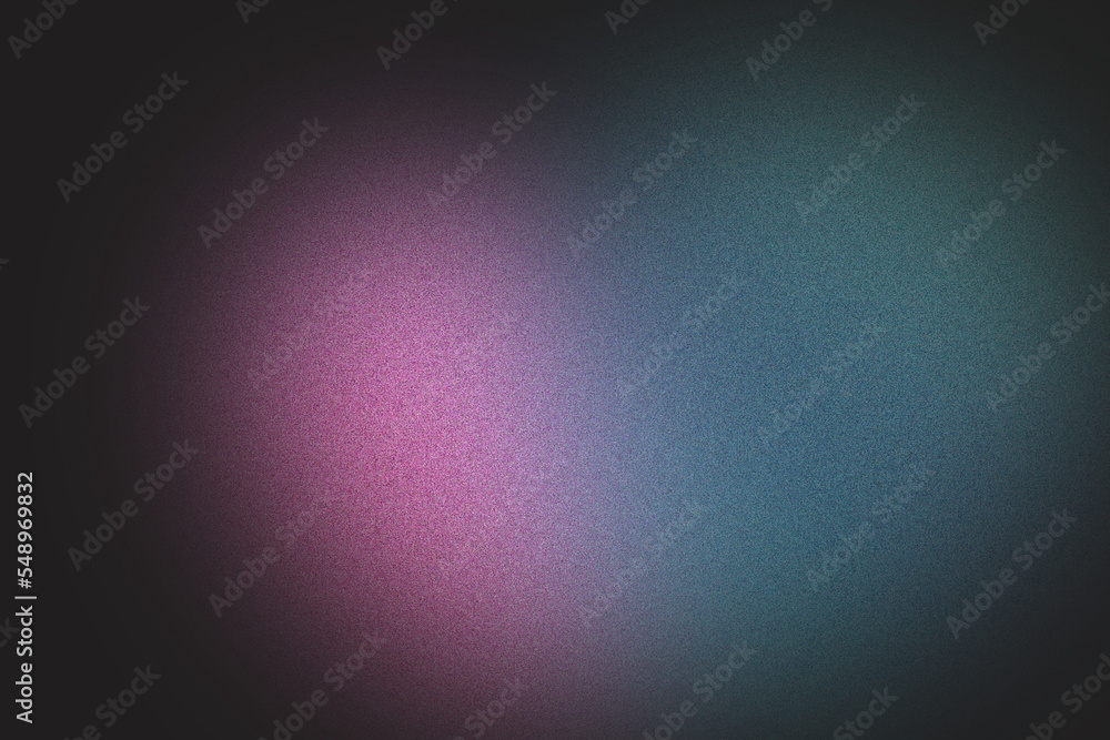abstract noisy blur black, magenta and blue background with copy space